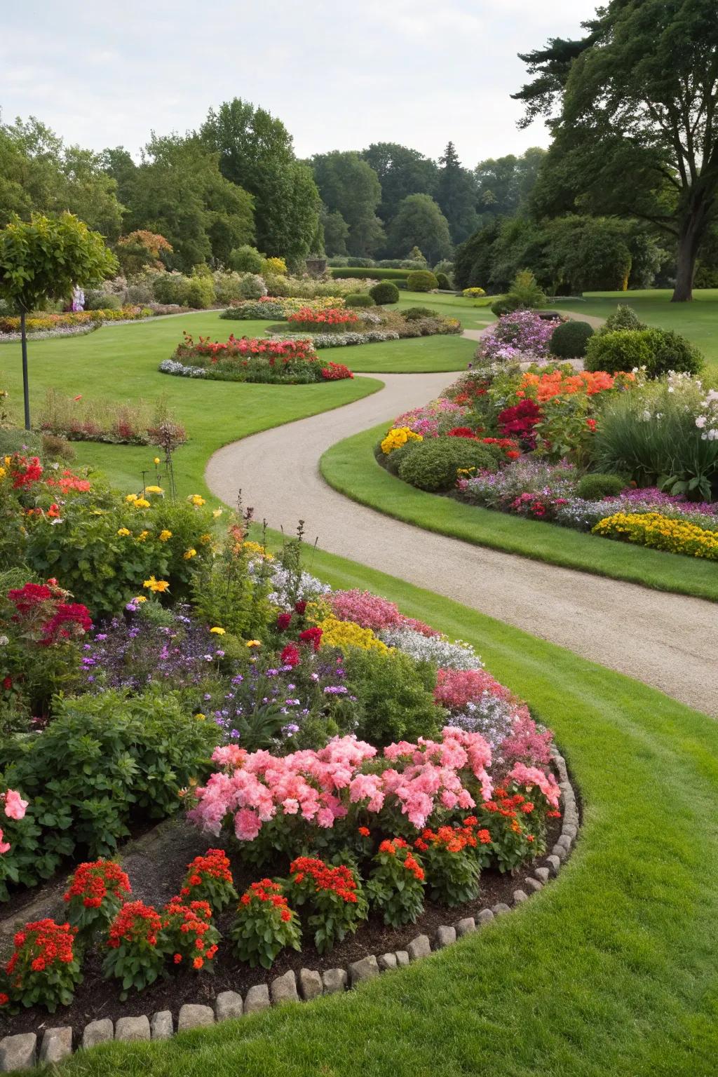 Island flower beds make a bold statement in any garden.