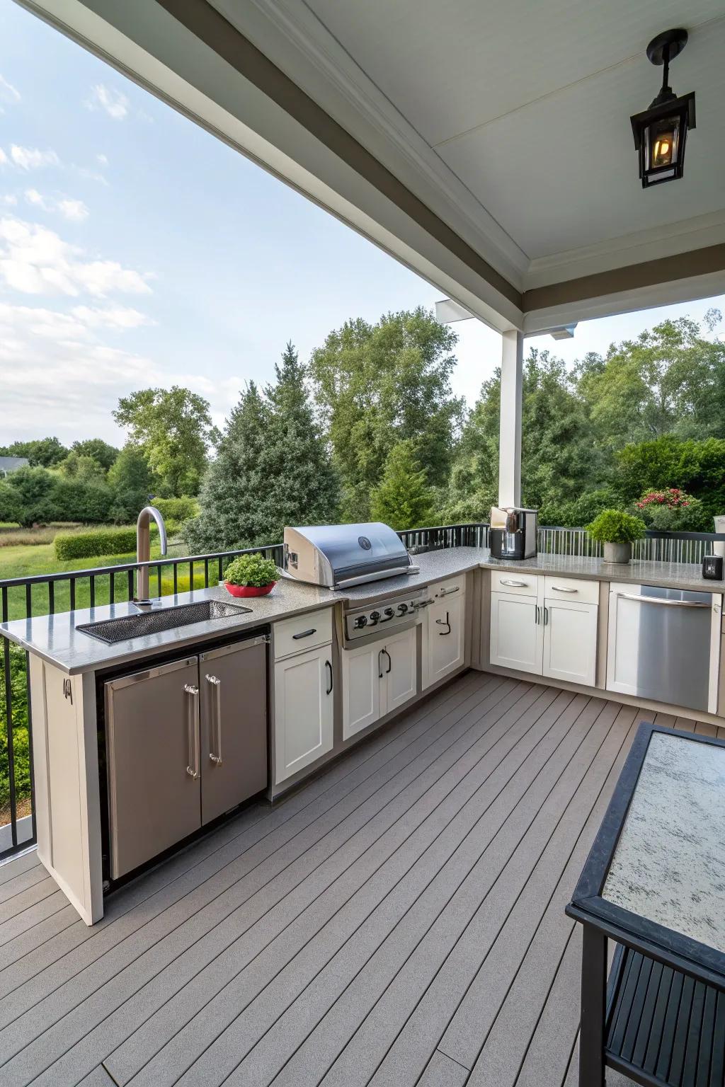 Enhance your deck with an outdoor kitchen.