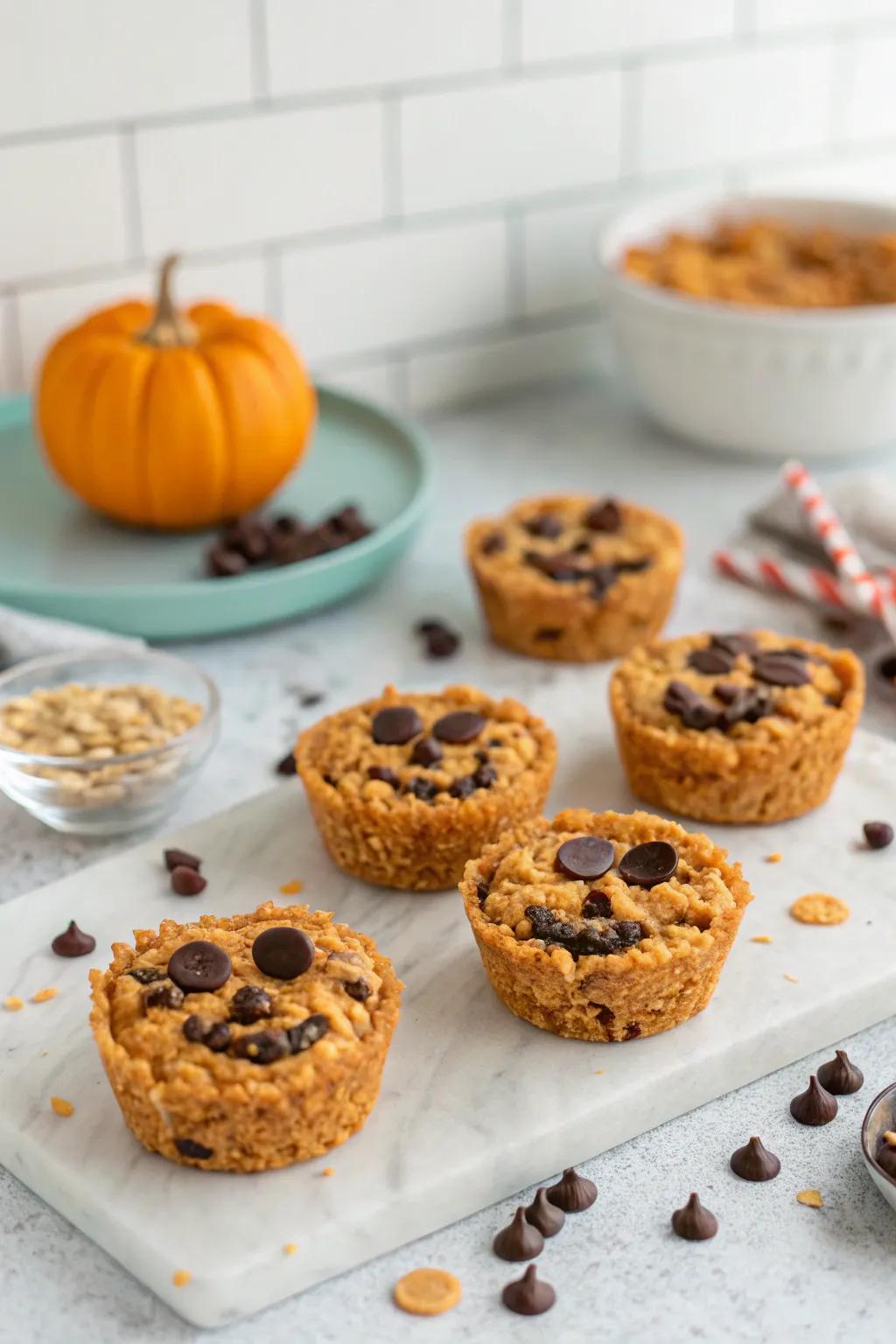 Pumpkin spice granola cups bringing a morning scare.