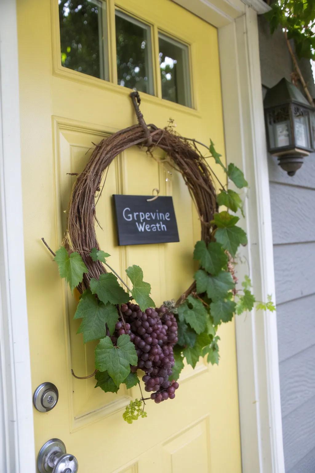 Personalize your wreath with a welcoming chalkboard sign.