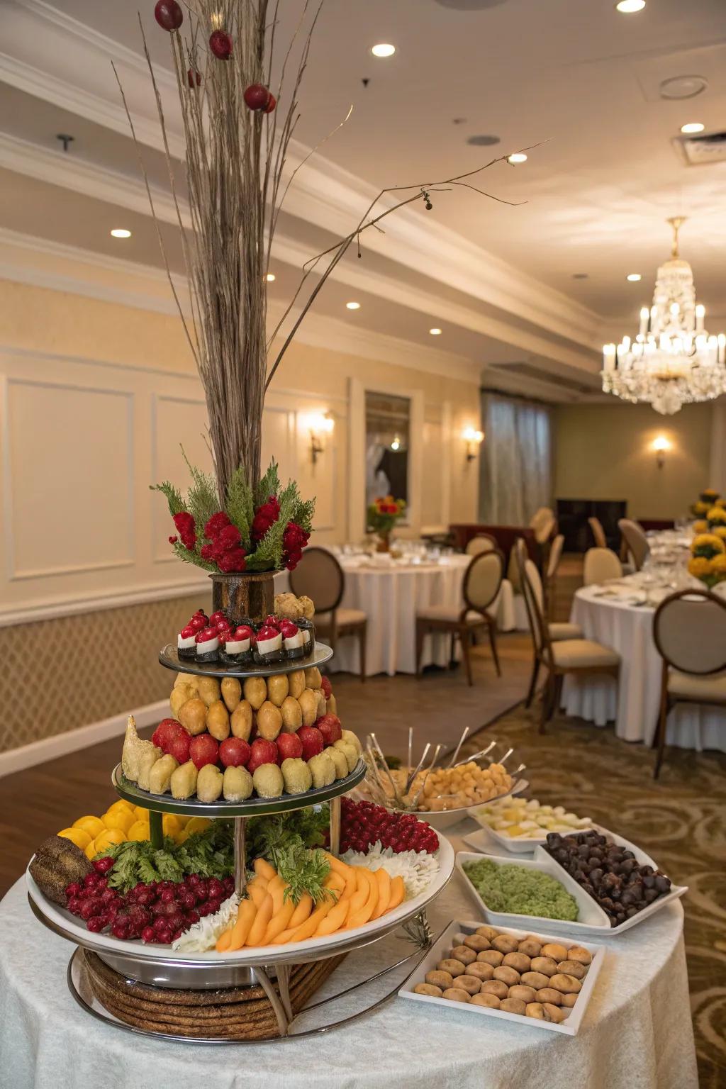 Creative centerpieces make your buffet memorable.