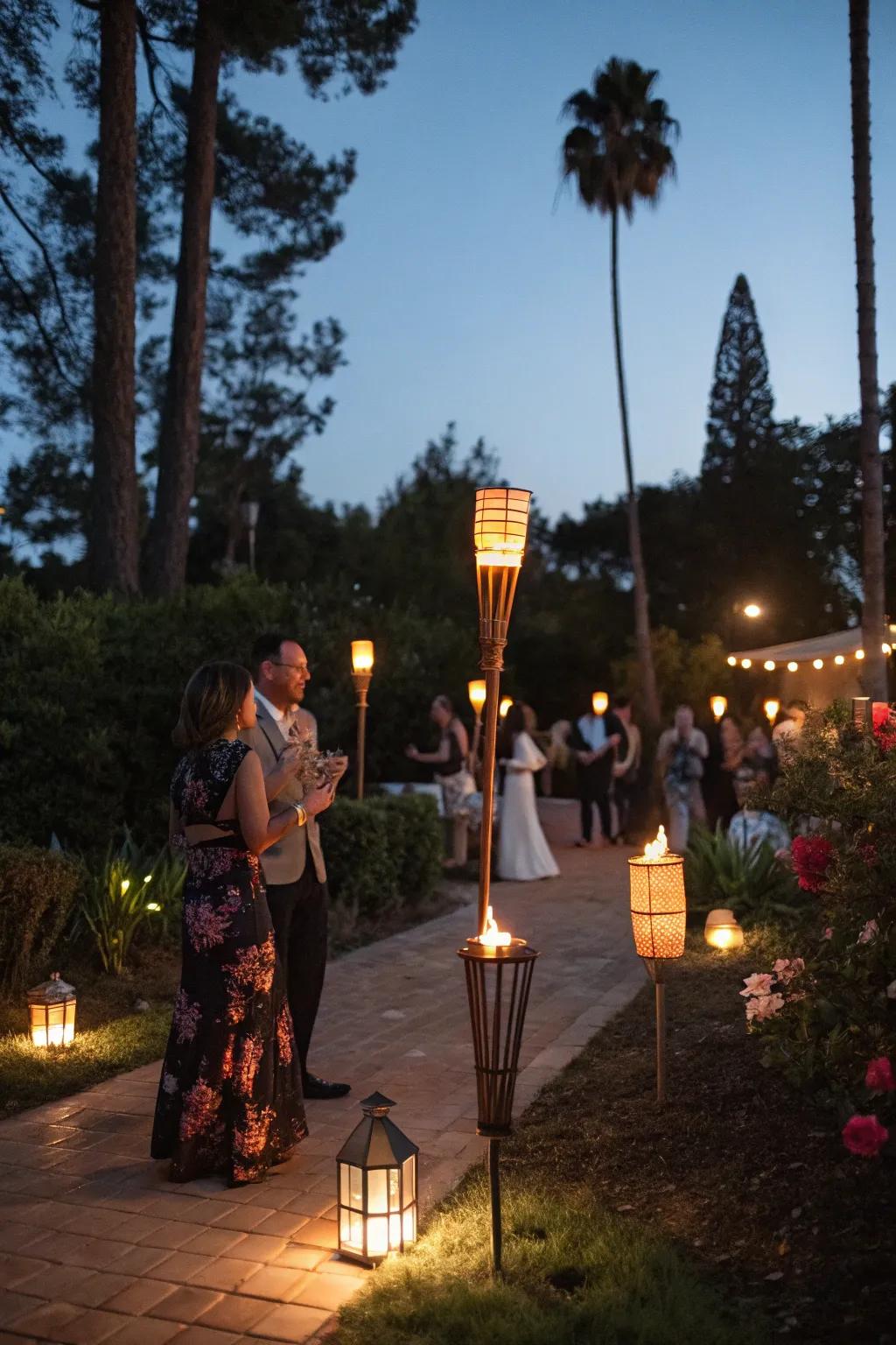 Enhance your lighting with tiki torches and lanterns.