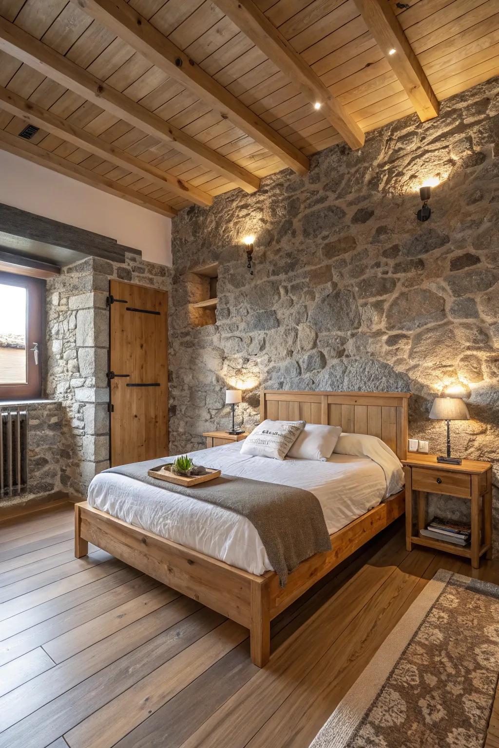Natural materials enhance the rustic feel of your Tuscan space.