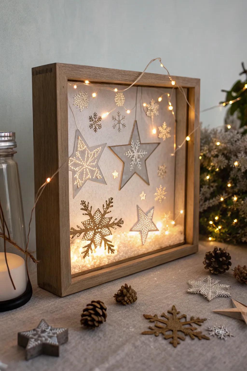 A winter solstice shadow box captures the season's spirit artistically.