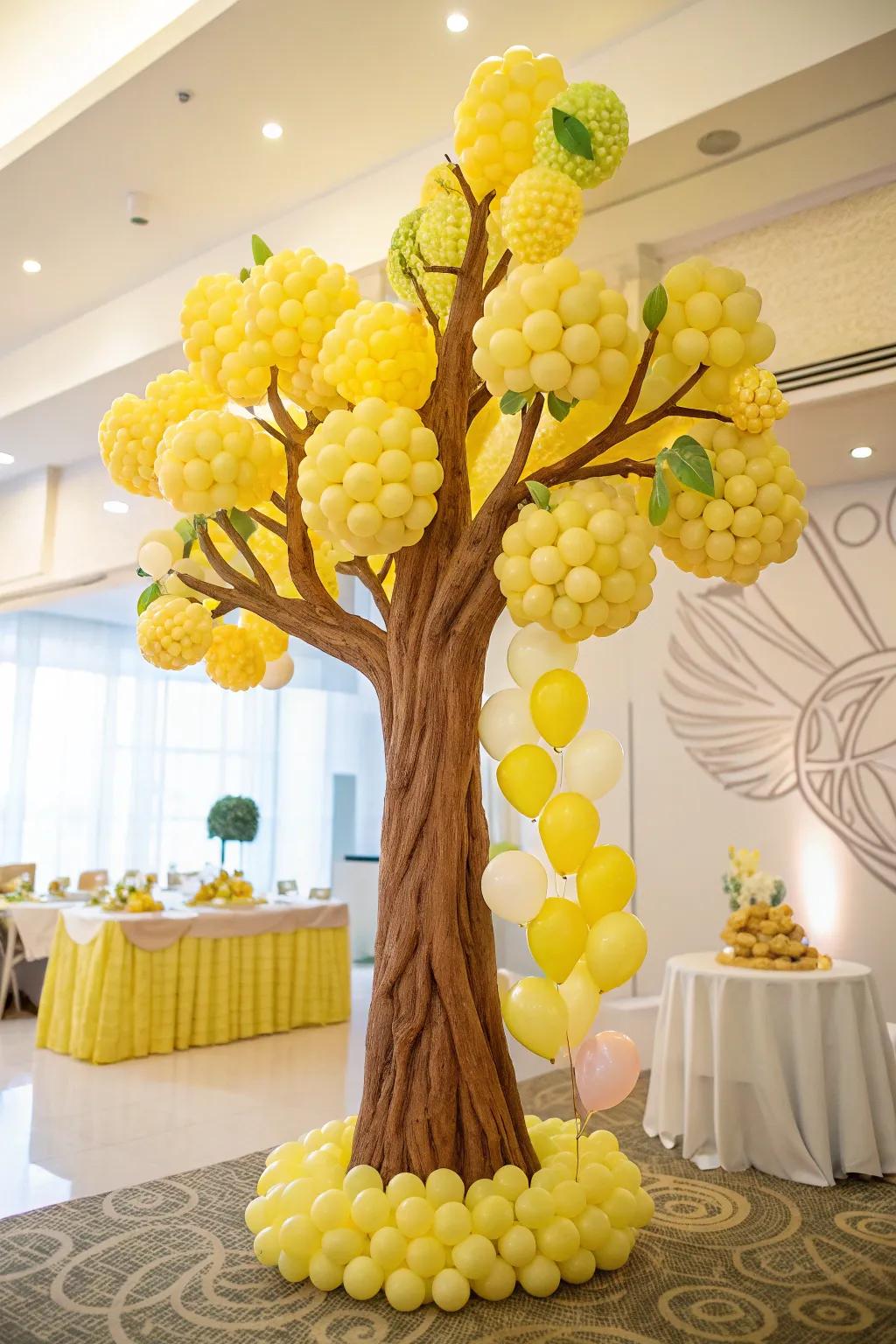 Unique balloon tree centerpiece.