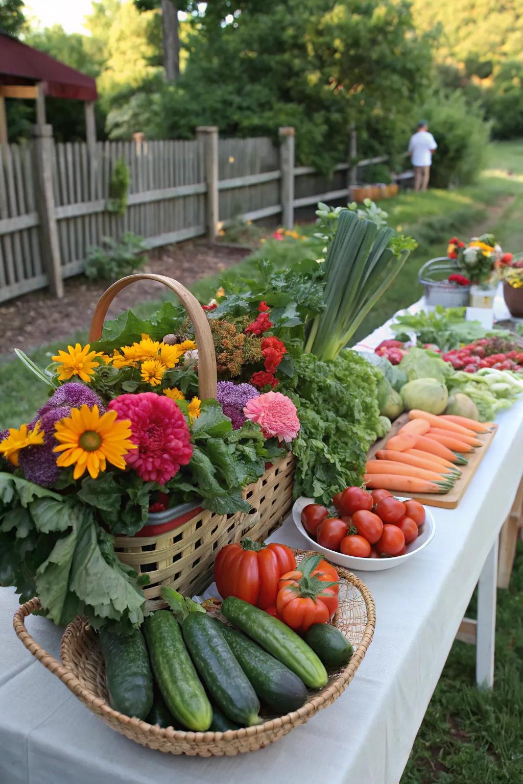 Celebrate self-reliance and beauty with a victory garden-themed table.