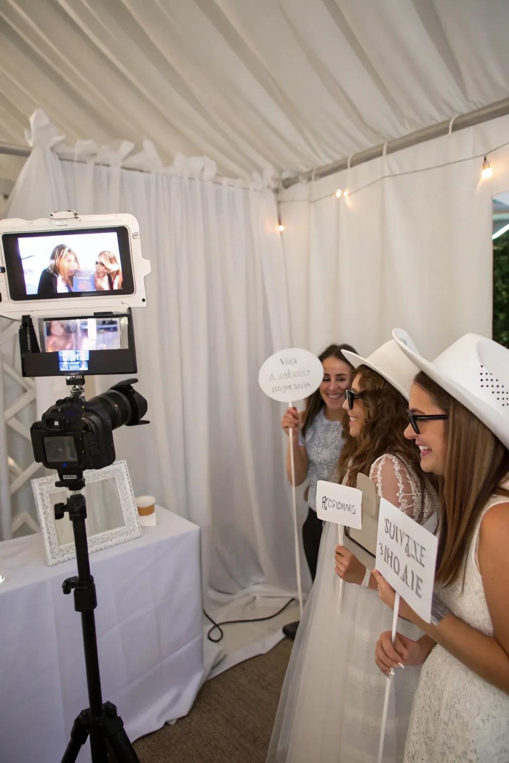 A photo booth captures joyful memories at any gathering.