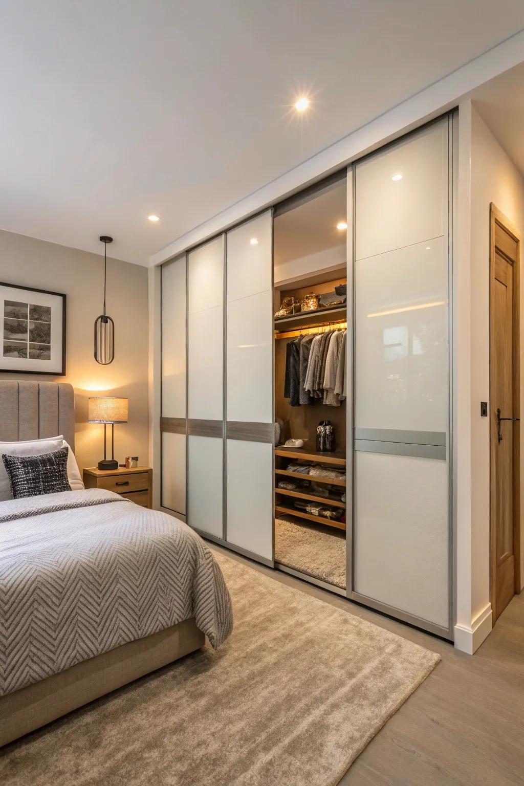 Enhance your bedroom with sleek sliding door wardrobes.