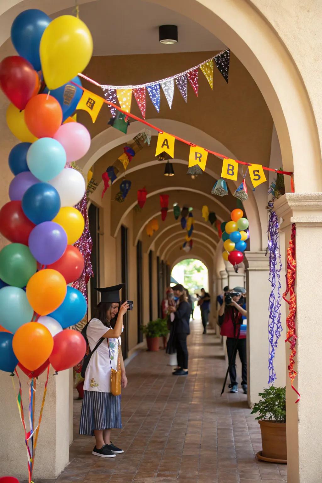 A festive entrance setting the tone for a memorable celebration.