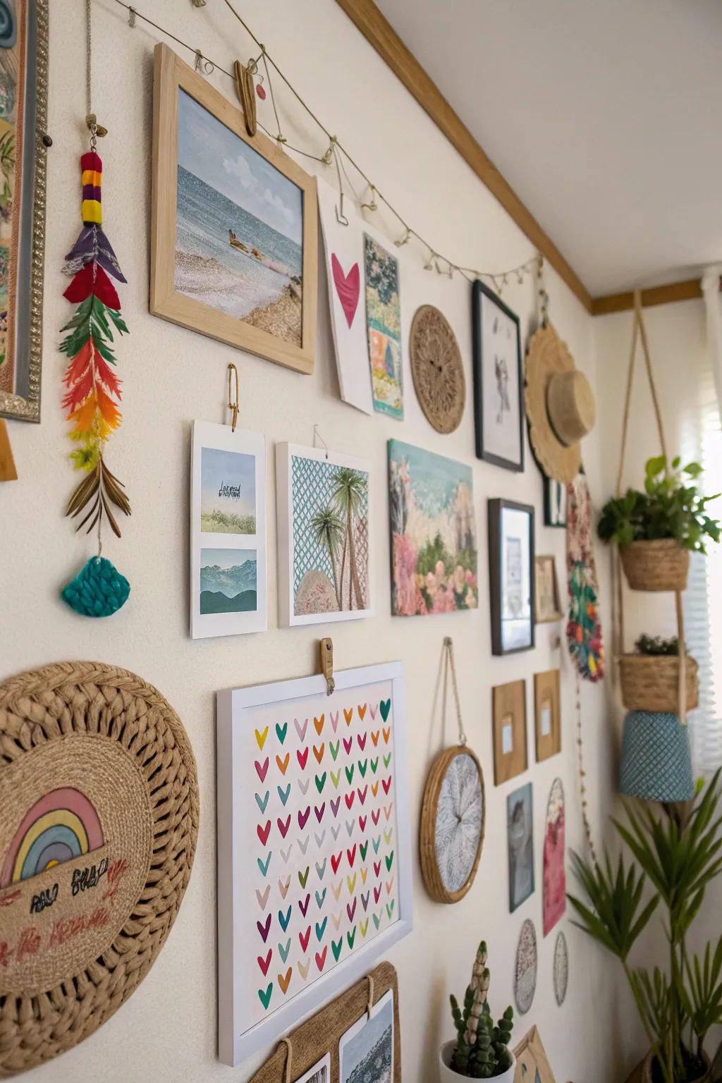 A DIY art wall adds a personal and artistic touch to your space.