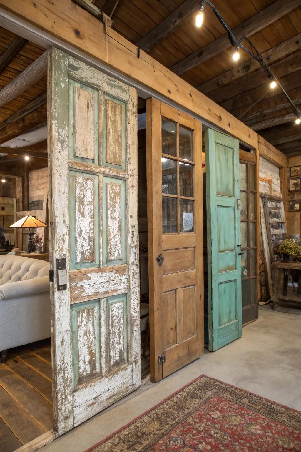Reclaimed doors offer history and uniqueness.