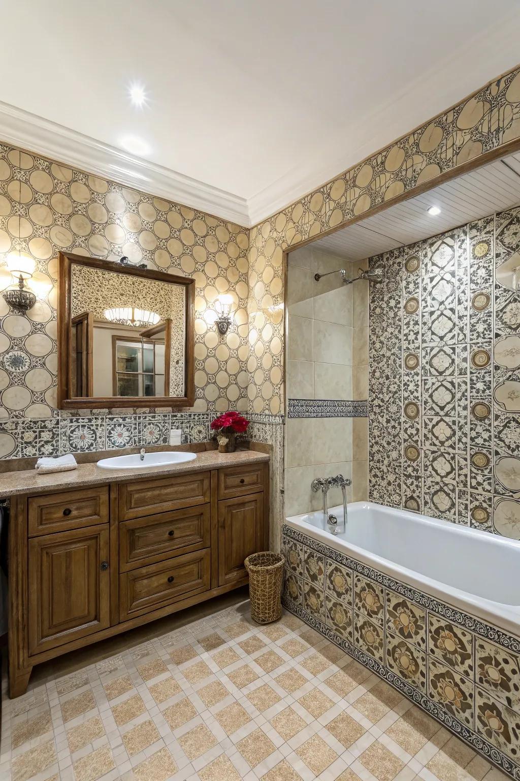 Patterns enhance your bathroom's visual appeal and character.