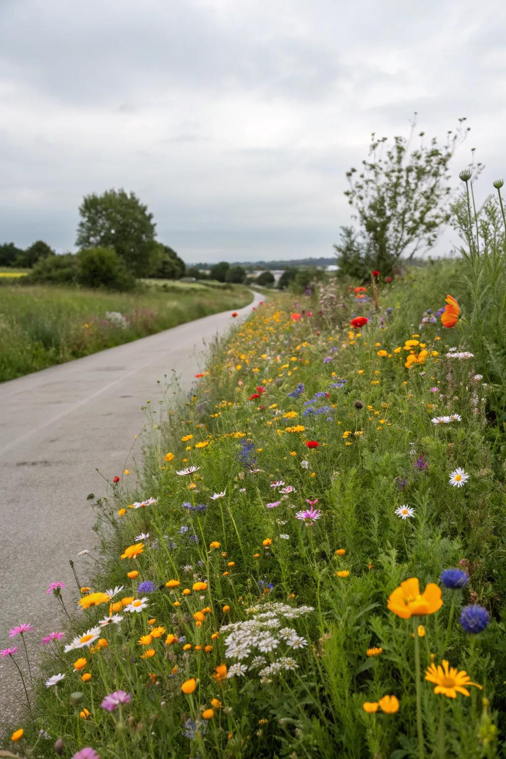 Wildflower meadows add a whimsical and colorful touch.