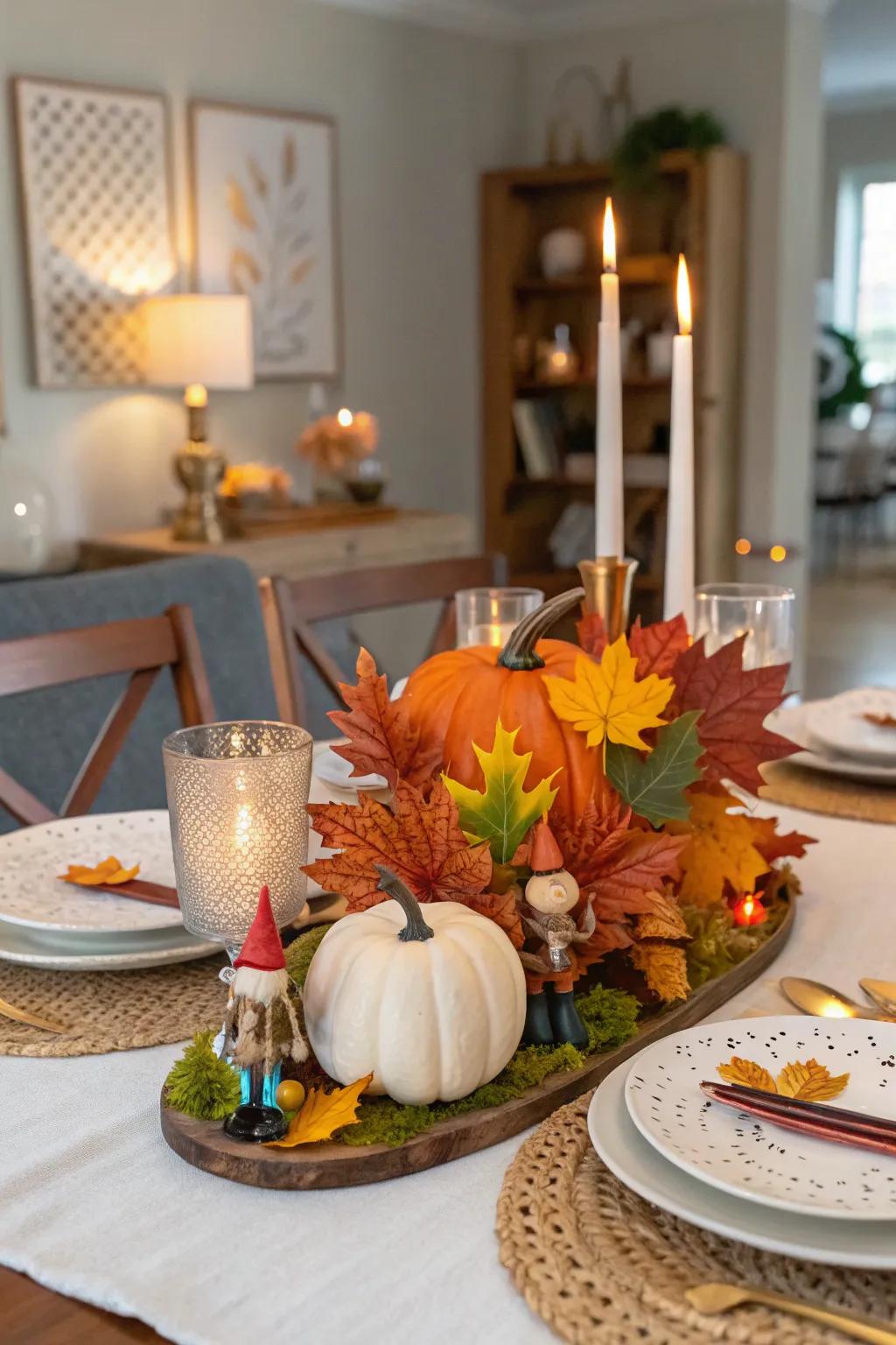 Whimsical touches add personality to your fall table.