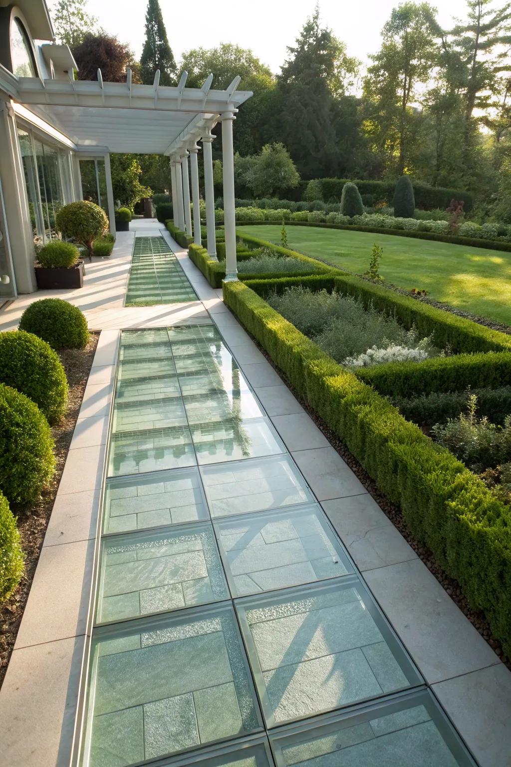 Glass pavers bring a novel and elegant touch to your walkway.