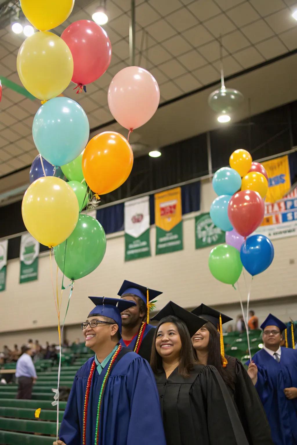 Eco-friendly balloons creating a sustainable yet festive atmosphere.