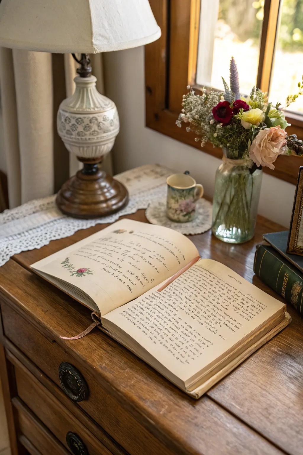 An heirloom book that carries stories and personal connections across generations.