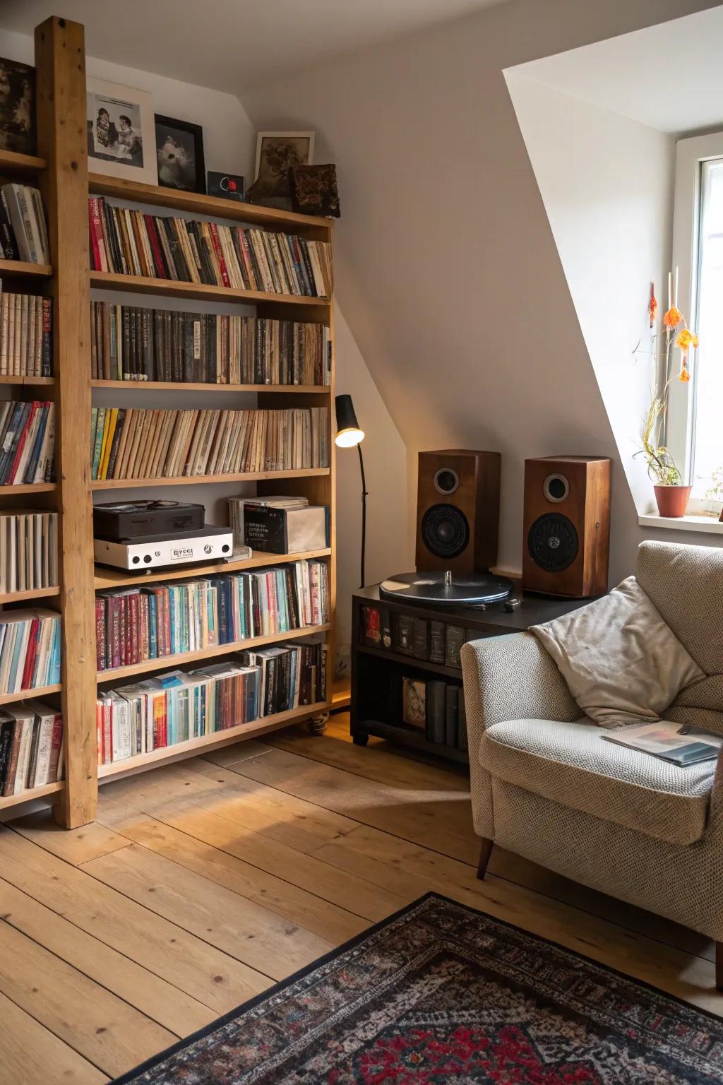 A music corner enriches the library experience.