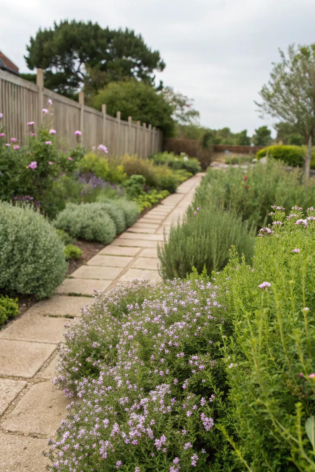 Herb pathways infuse your garden with delightful scents.