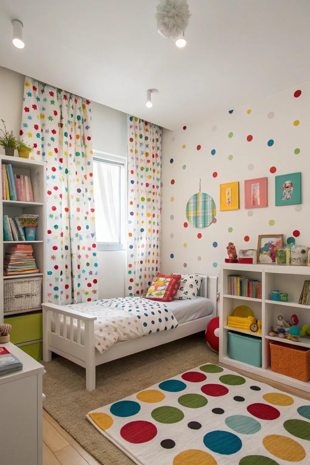 Playful polka dots add joy and a youthful spirit.