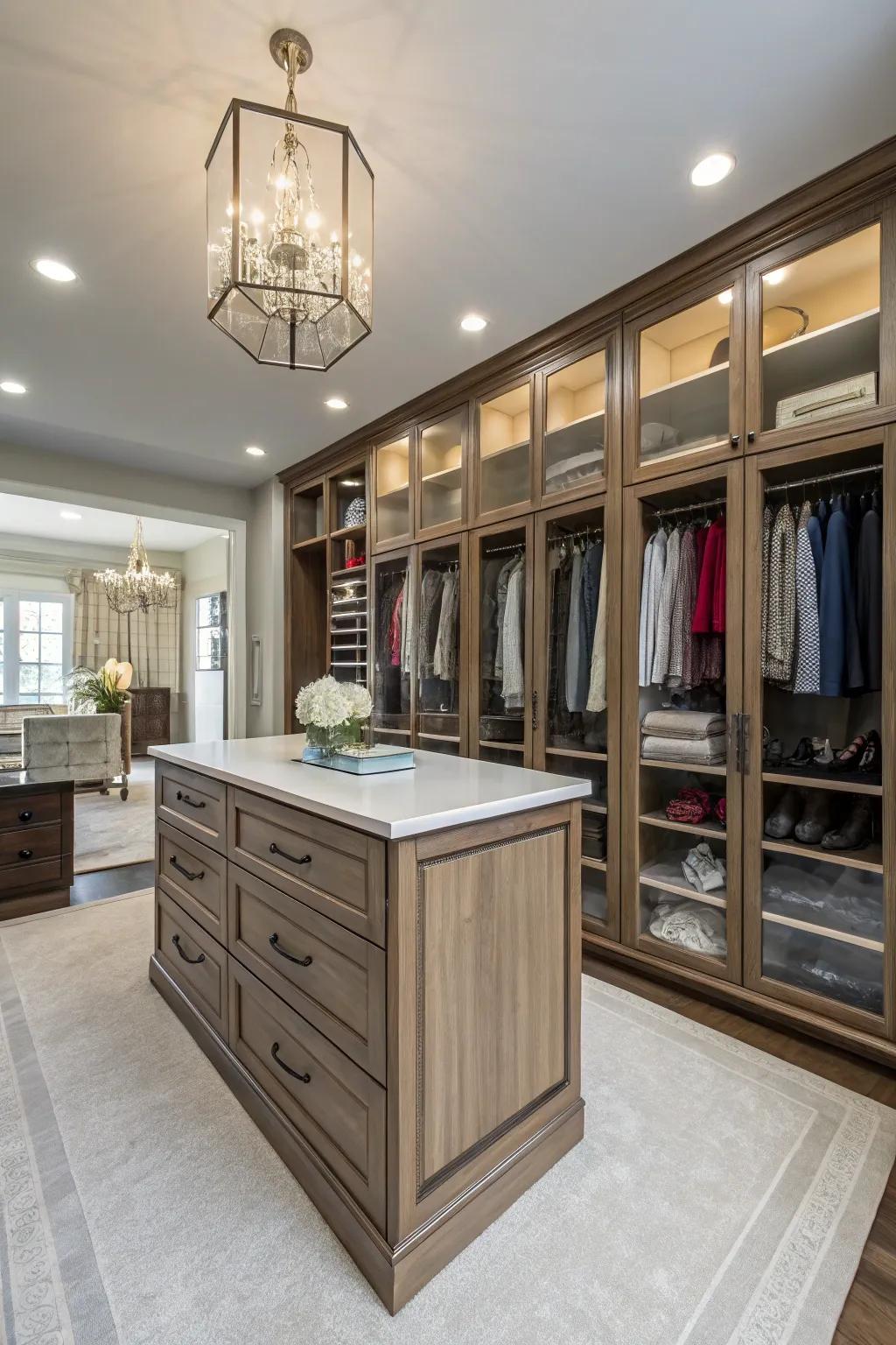 An island enhances storage and style.