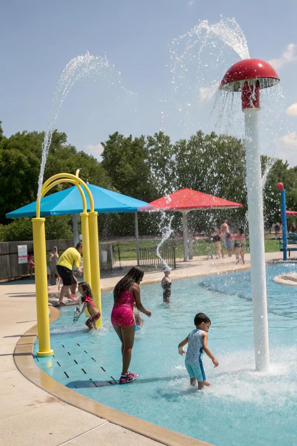 Interactive features make the pool fun for all ages.