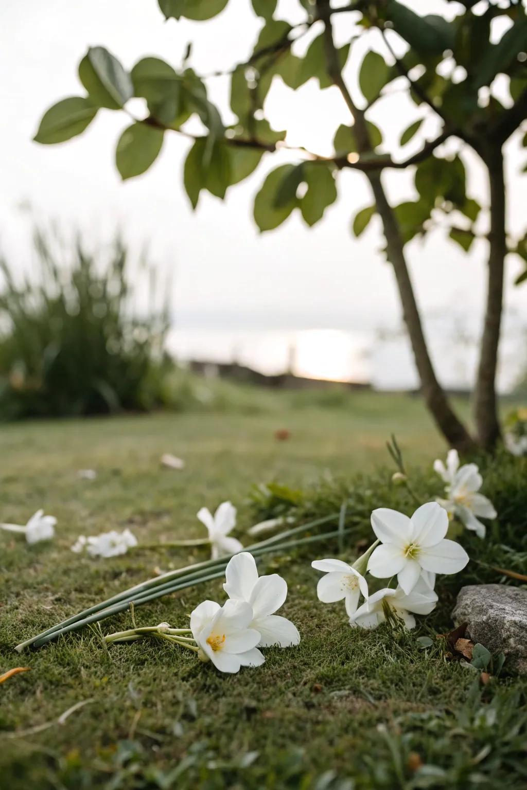 A minimalist arrangement of white flowers for an elegant touch.