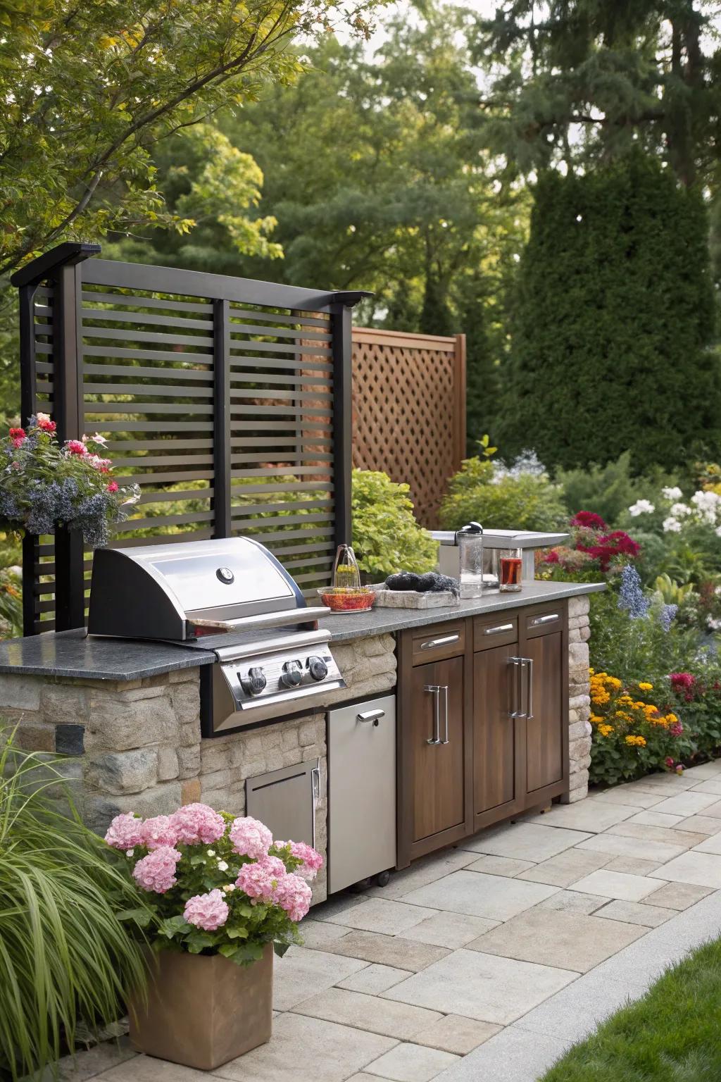 Maintain comfort and efficiency with a grill station wind break.