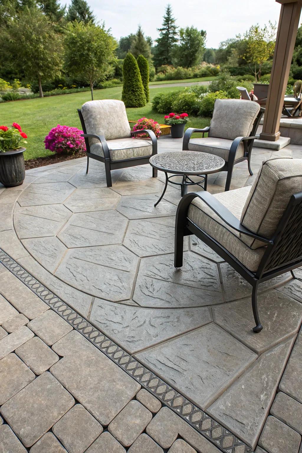 Embrace uniqueness with stamped concrete patterns.