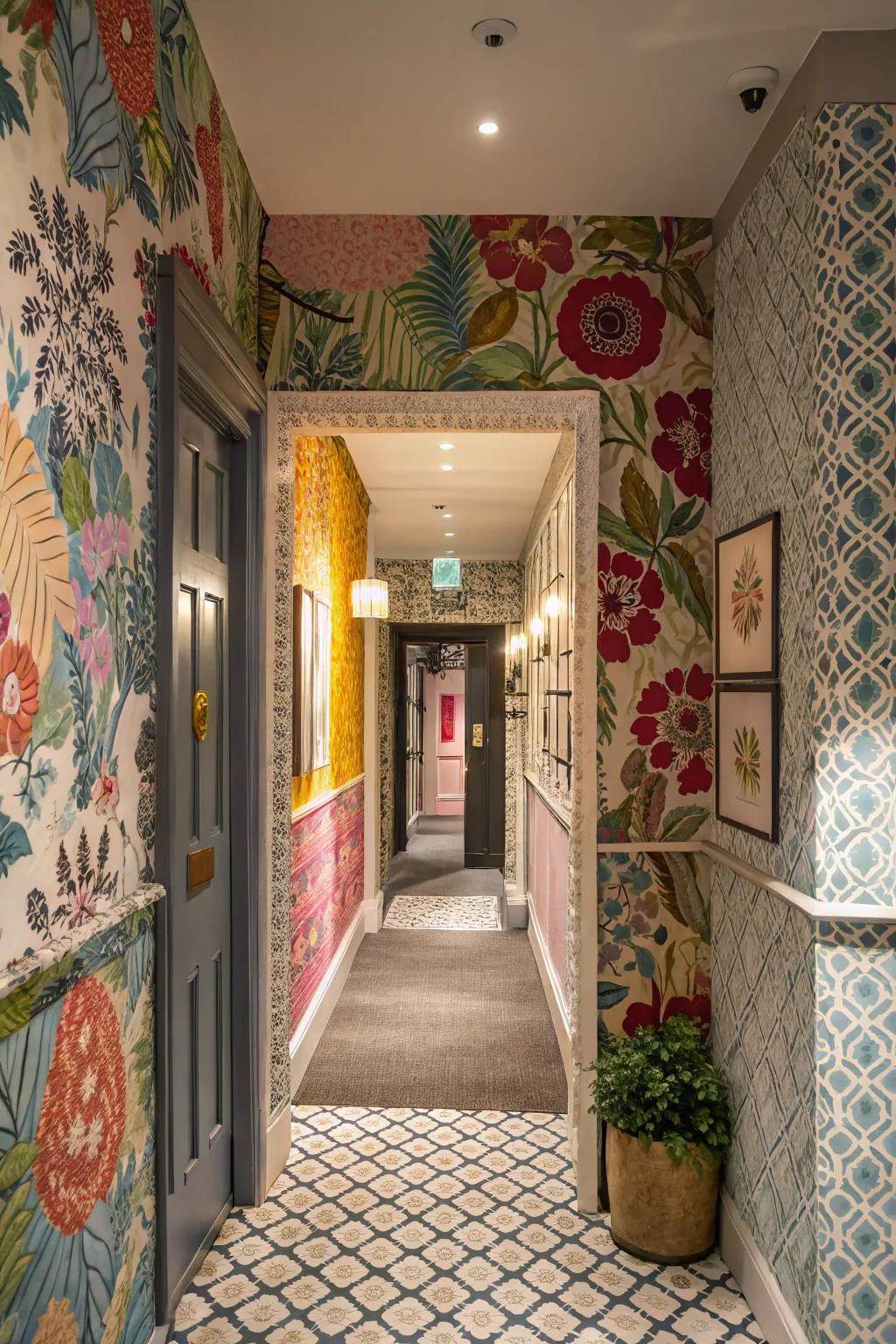 An eclectic mix of patterns creates a unique and intriguing space.