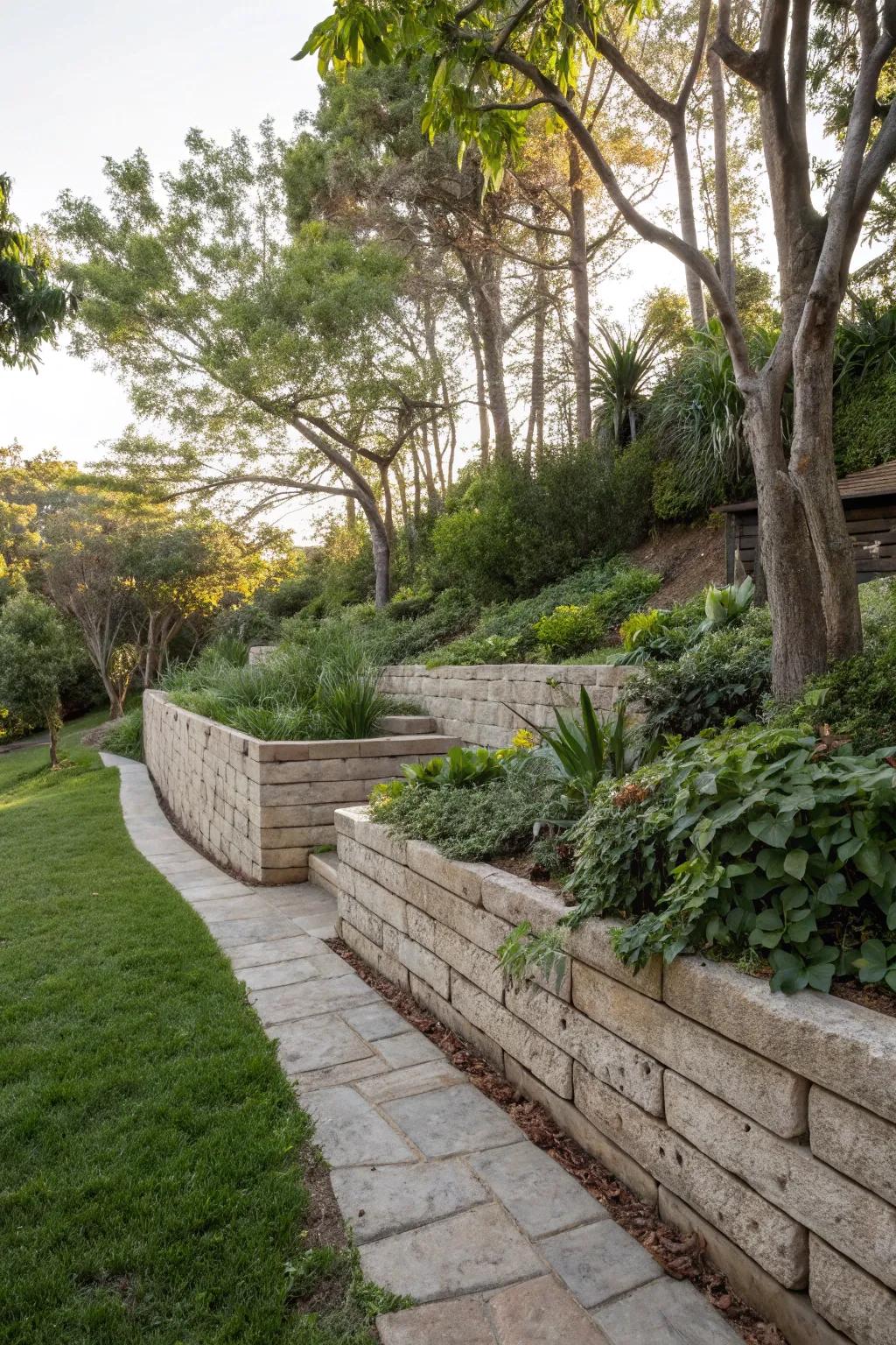 Eco-friendly materials make retaining walls sustainable and stylish.