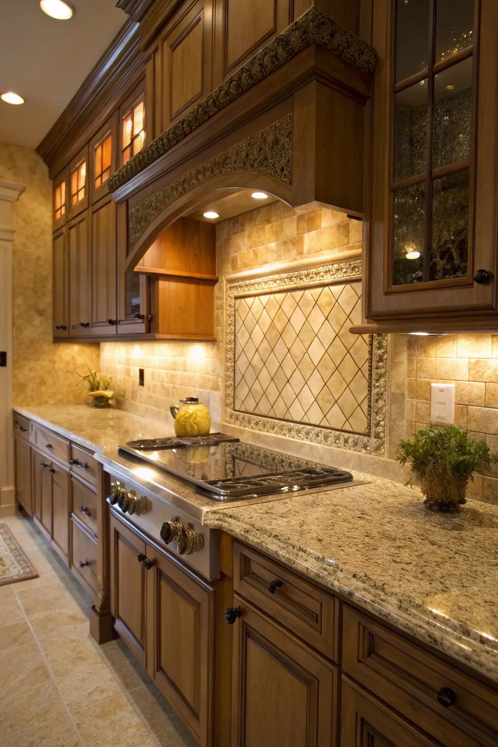 Zellige tiles add artisanal charm and depth to the kitchen.