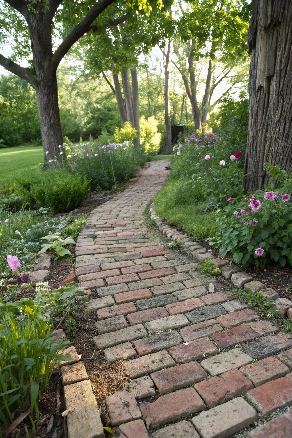 Recycled materials offer eco-friendly charm to sidewalks.