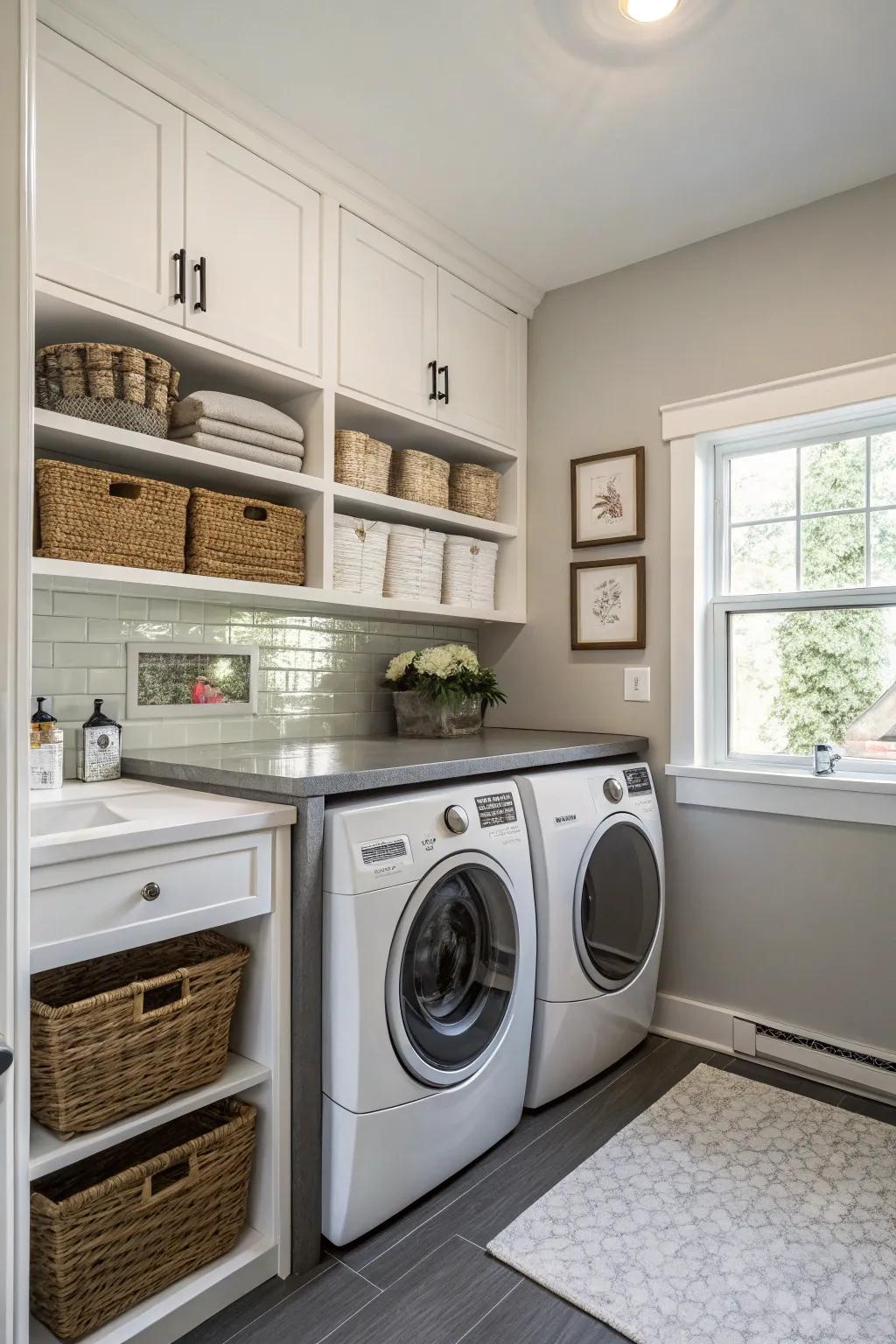 Integrate your laundry room design with your home's style for harmony.