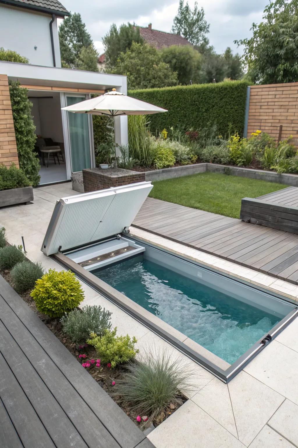 A smart pool cover offers convenience and enhances pool safety.