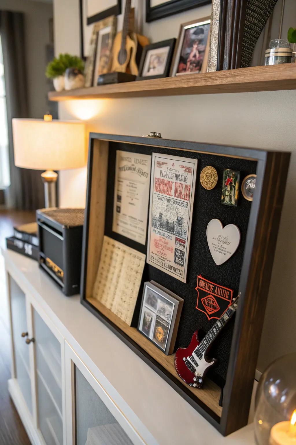 Keep the beat alive with a music shadow box.