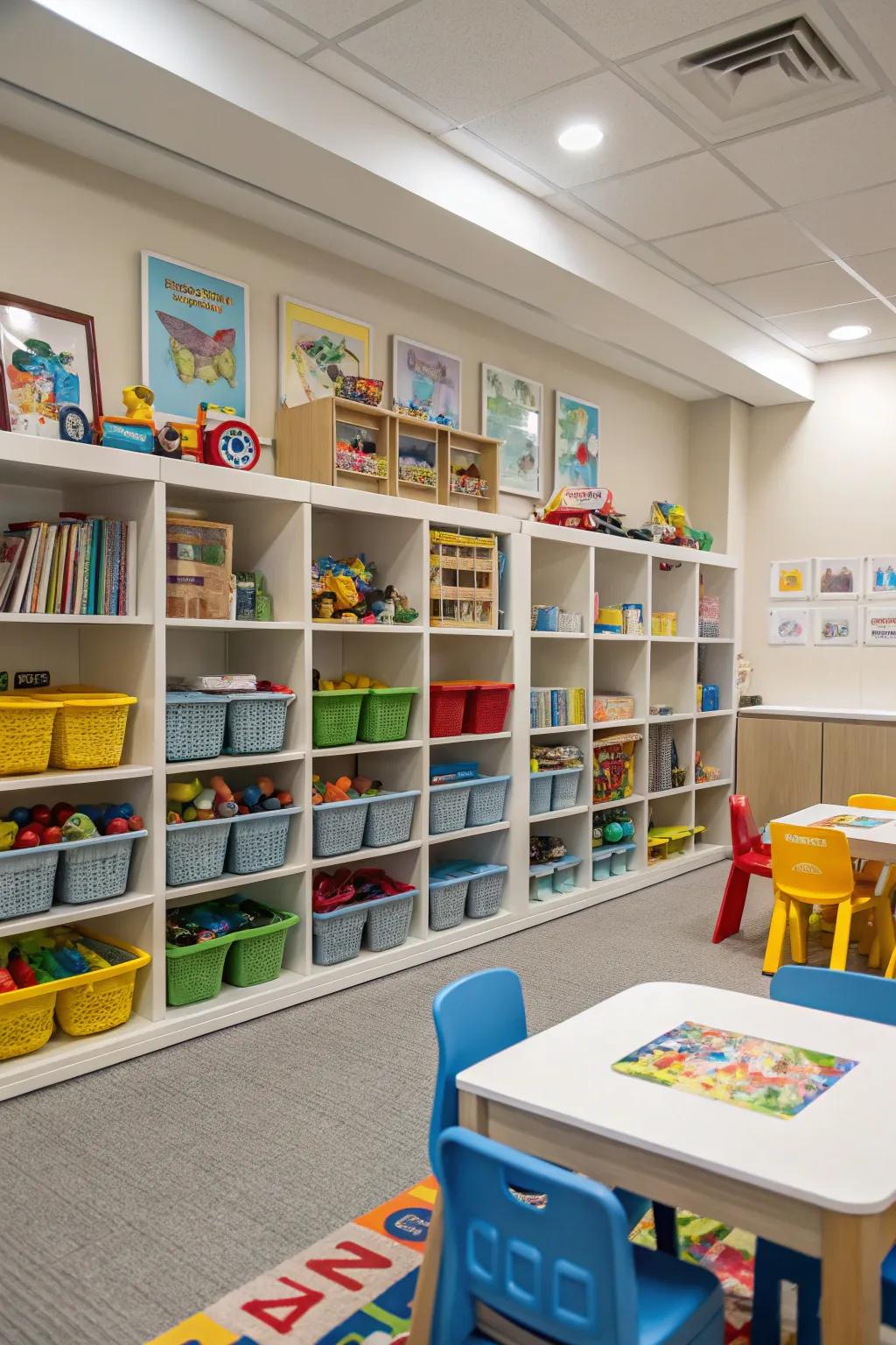 A toy library system for organized and educational play.