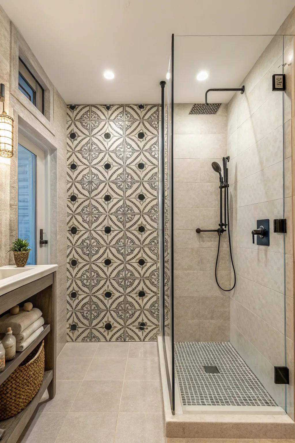 Accent walls create a stunning focal point in your shower.