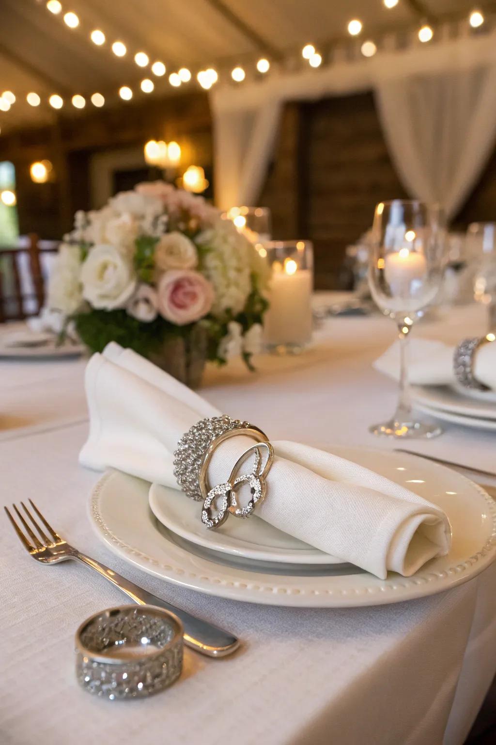 Customized napkin rings add a polished finish