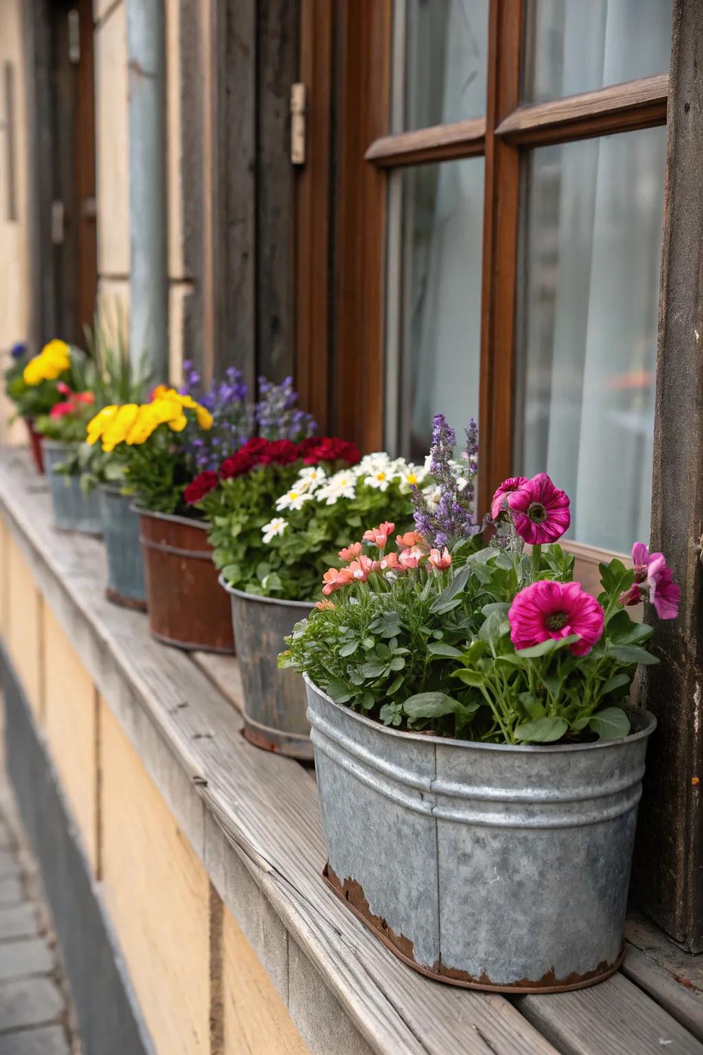 Vintage elegance with antique pots.