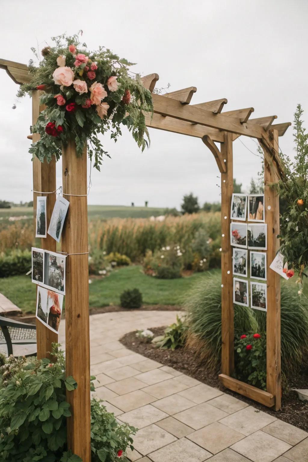 Photos on your arch tell your unique love story.