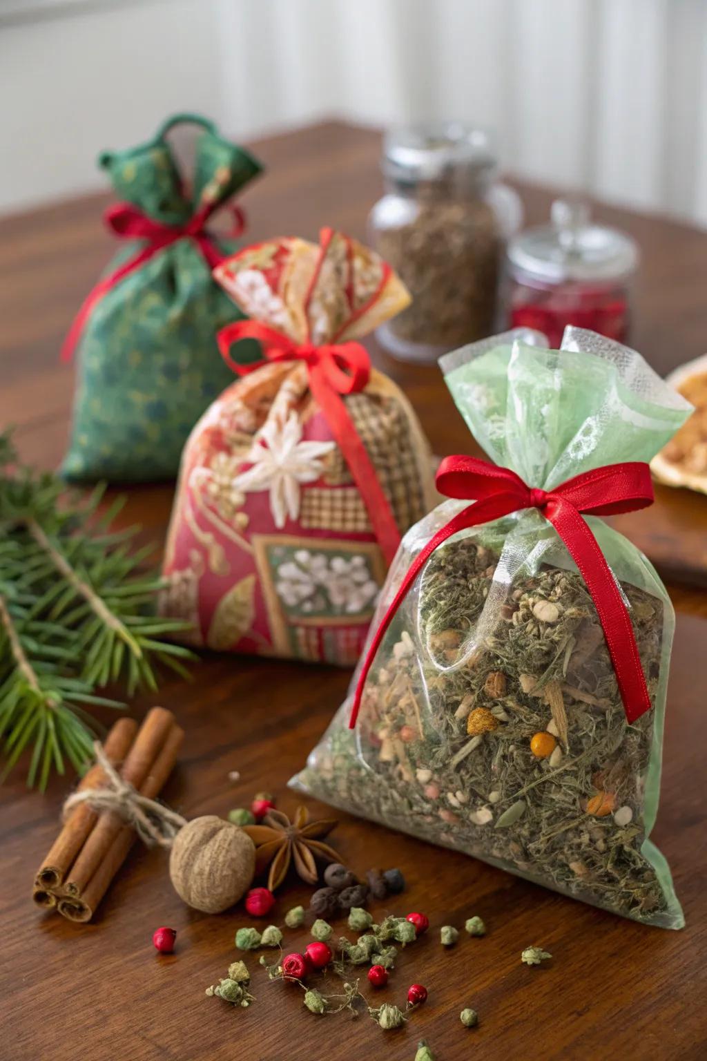 Potpourri bags offer a fragrant and handcrafted touch.