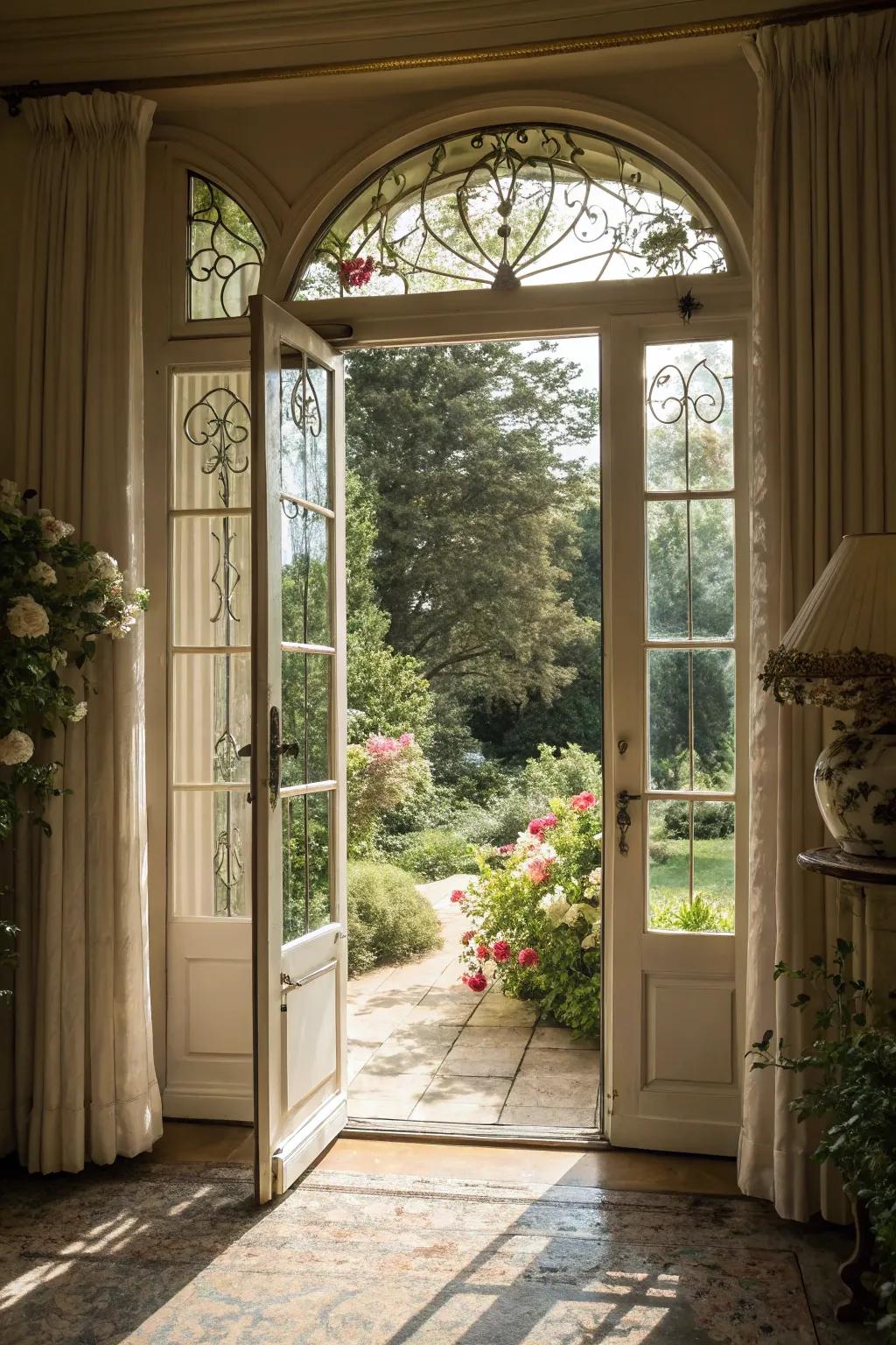 Enhance elegance and openness with classic French doors.