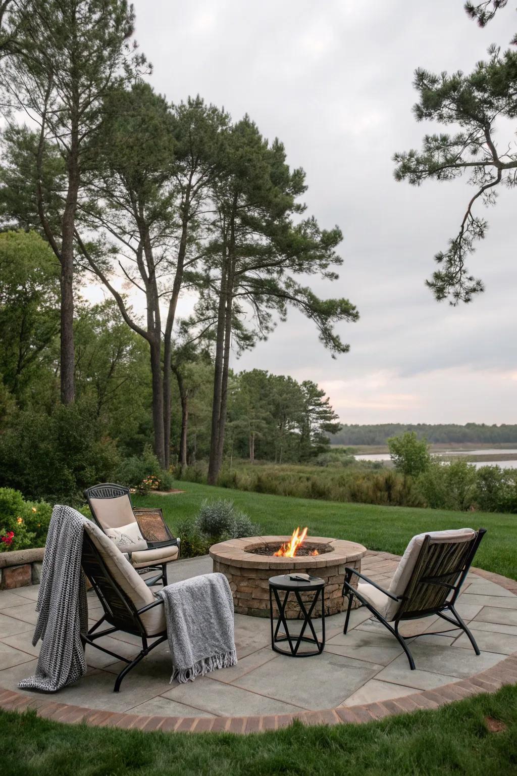 Breezy sling chairs offer a light and relaxed seating option.