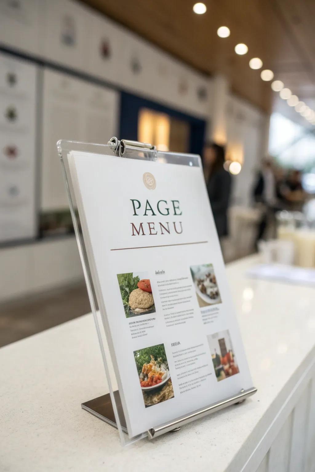 Single-page menus offer simplicity and ease of navigation.