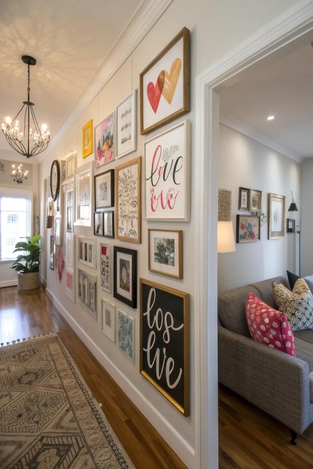 Typography adds inspiration to the gallery wall.
