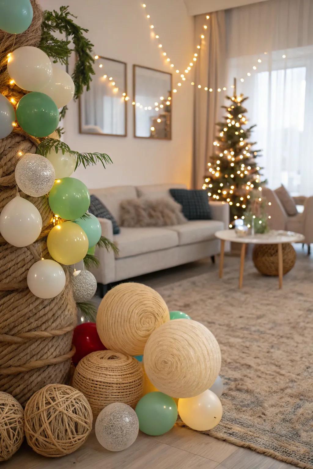 Eco-friendly balloon decor allows for a festive and planet-friendly New Year's celebration.