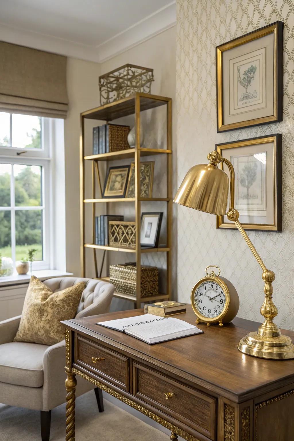 Gold accents add a touch of luxury to your Zoom background.