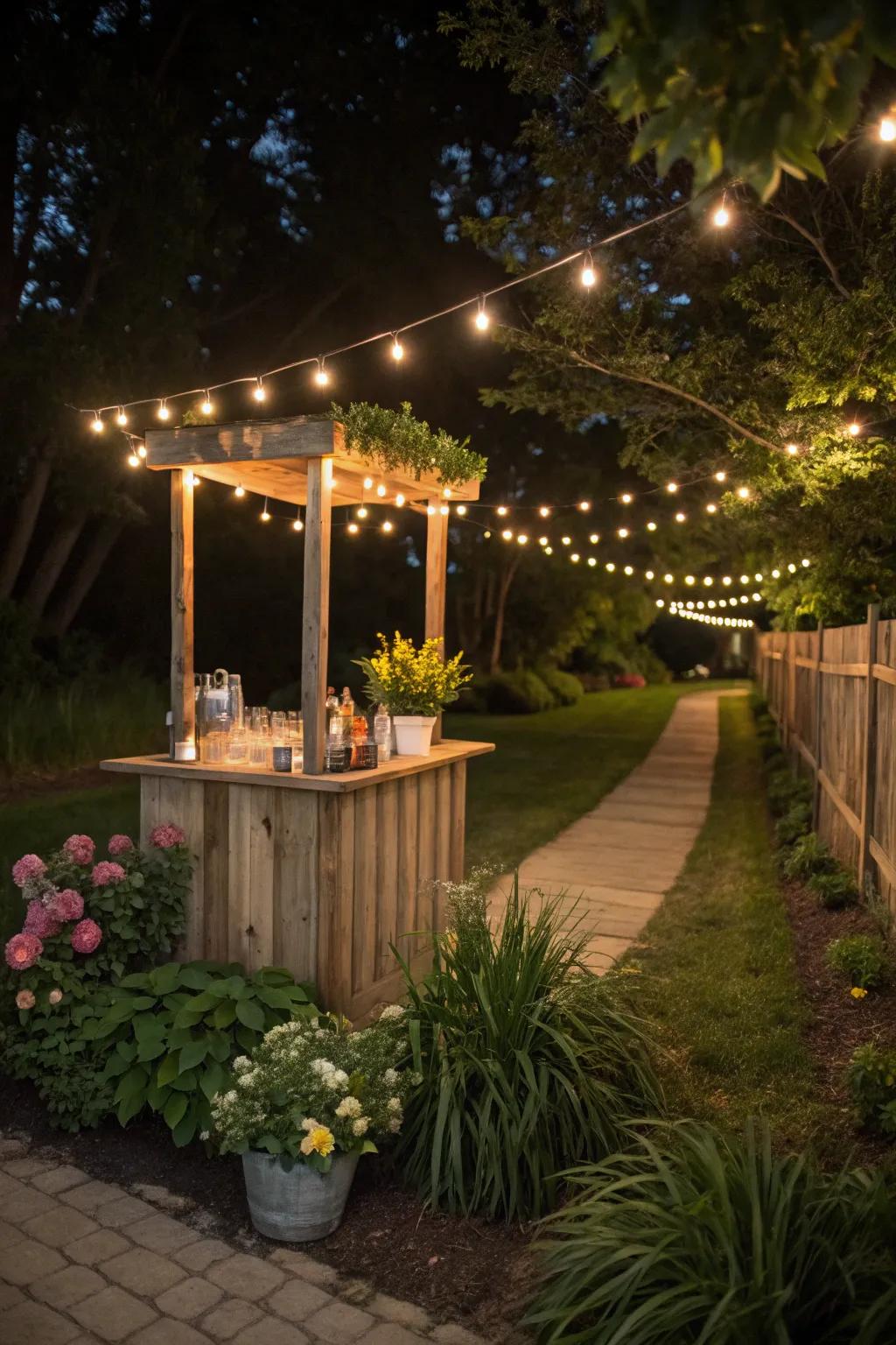 String lights add a magical ambiance to your evening gatherings.