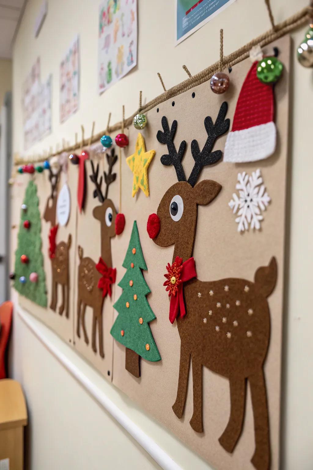 Cozy textures add warmth to your reindeer board.